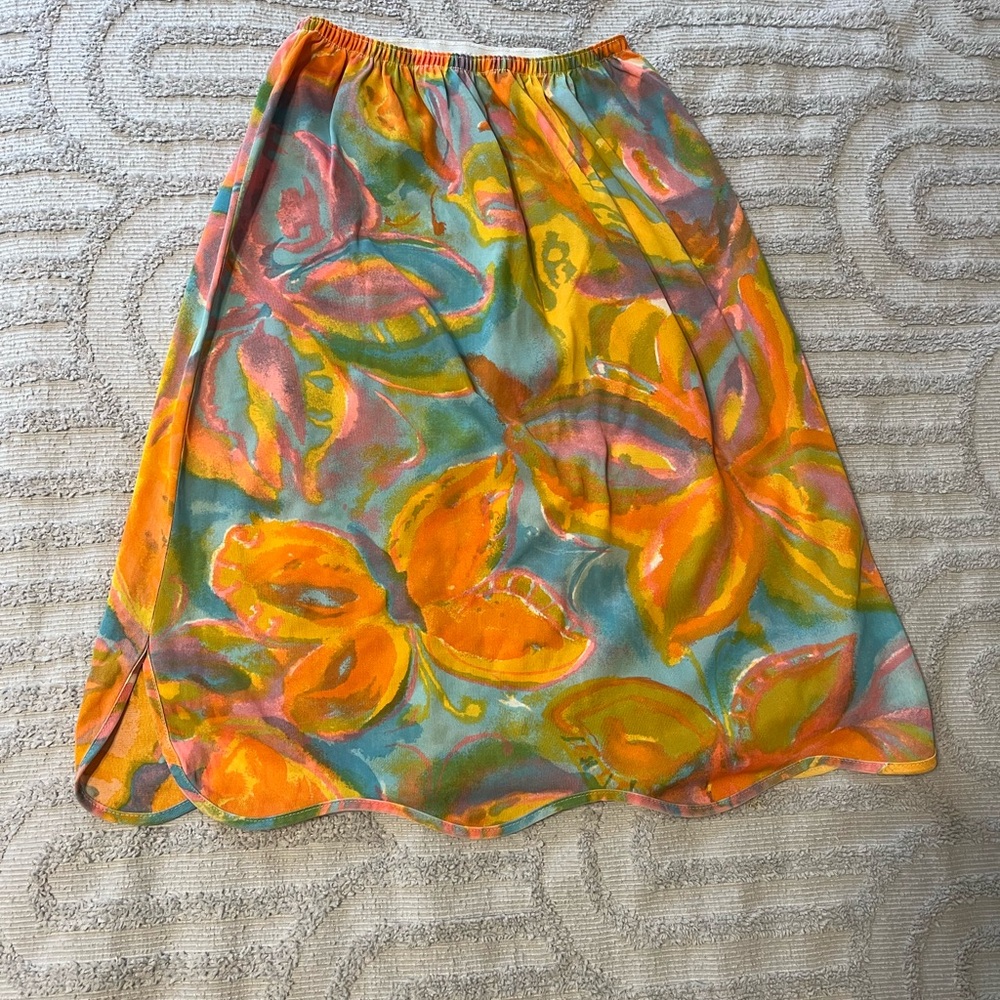 Vintage America Vibrant Floral Semi Transparent Skirt Size S-M